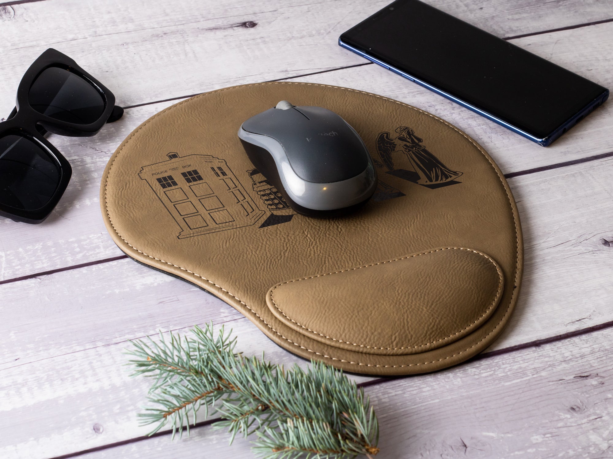 Doctors the B. Parody - Laser Engraved Leather Mouse Pad With Arm Rest