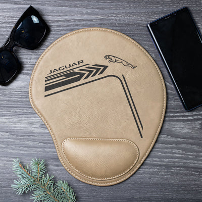 Jaguar Engraved Leather Mouse Pad