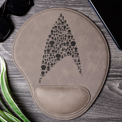 Starfleet Insignia Laser Engraved Leather Mouse Pad