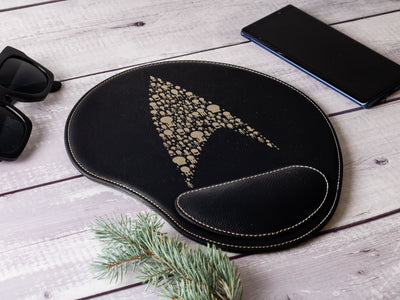 Starfleet Insignia Laser Engraved Leather Mouse Pad