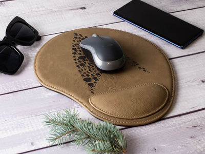Starfleet Insignia Laser Engraved Leather Mouse Pad