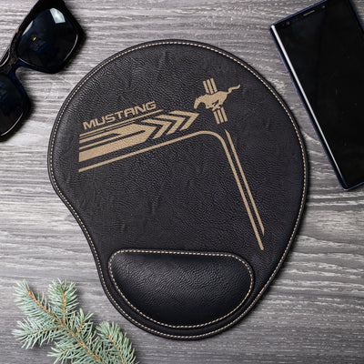 Mustang Engraved Leather Mouse Pad