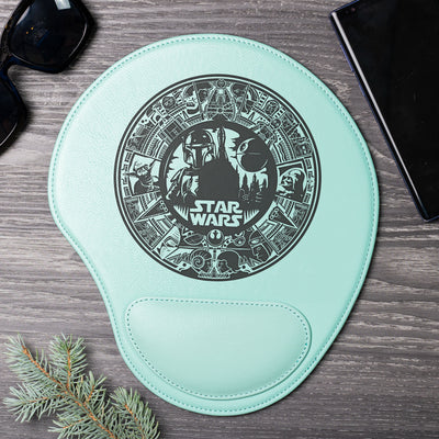 S.W. Calendar Laser Engraved Leather Mouse Pad