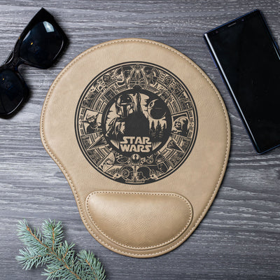 S.W. Calendar Laser Engraved Leather Mouse Pad