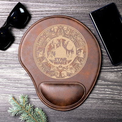 S.W. Calendar Laser Engraved Leather Mouse Pad