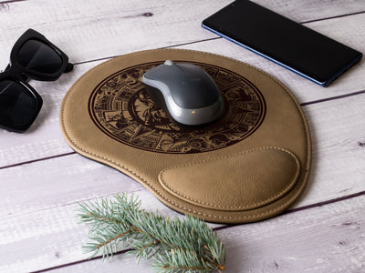 S.W. Calendar Laser Engraved Leather Mouse Pad