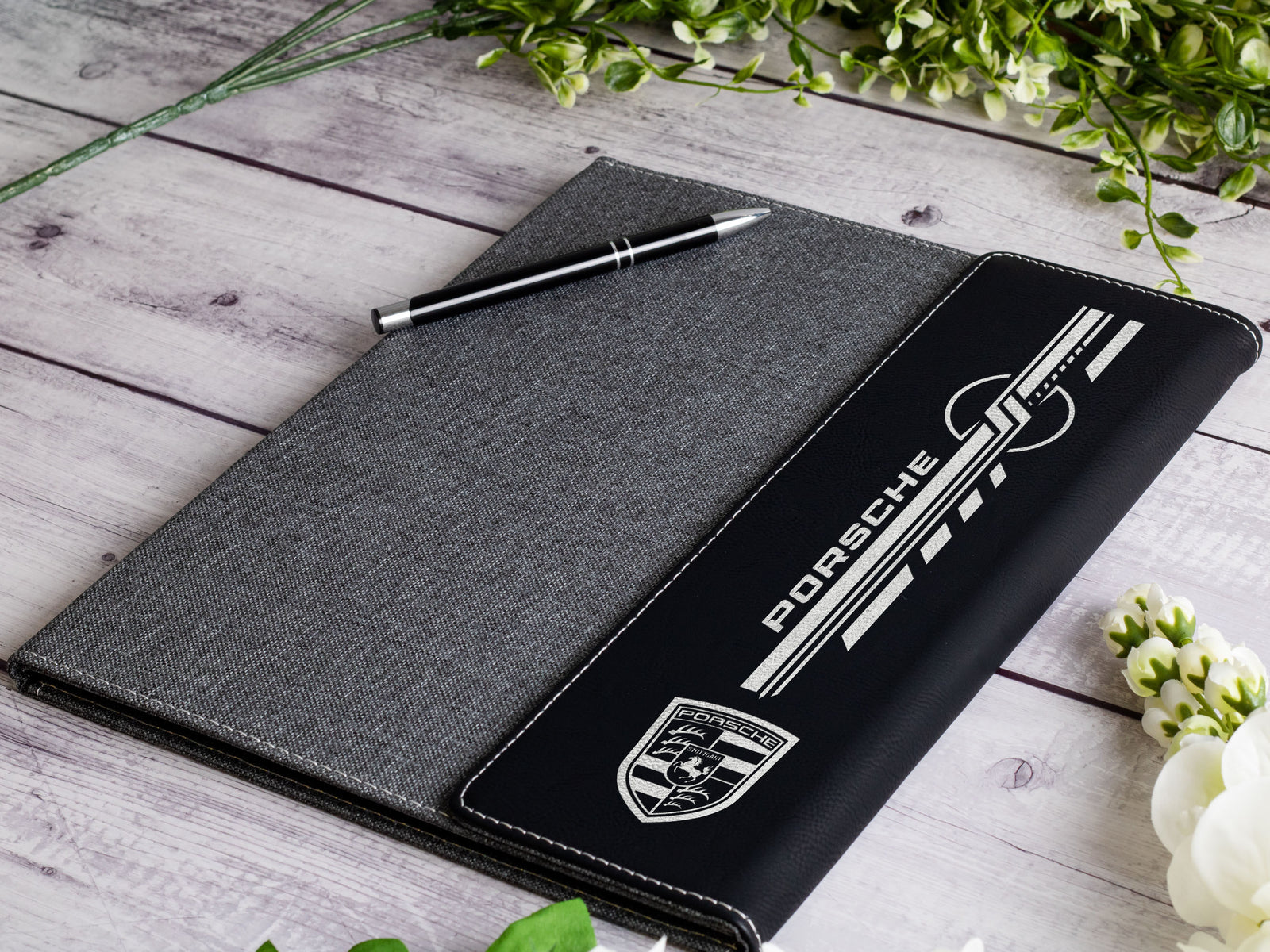 911 Engraved Leather 9 1/2" x 12" Portfolio