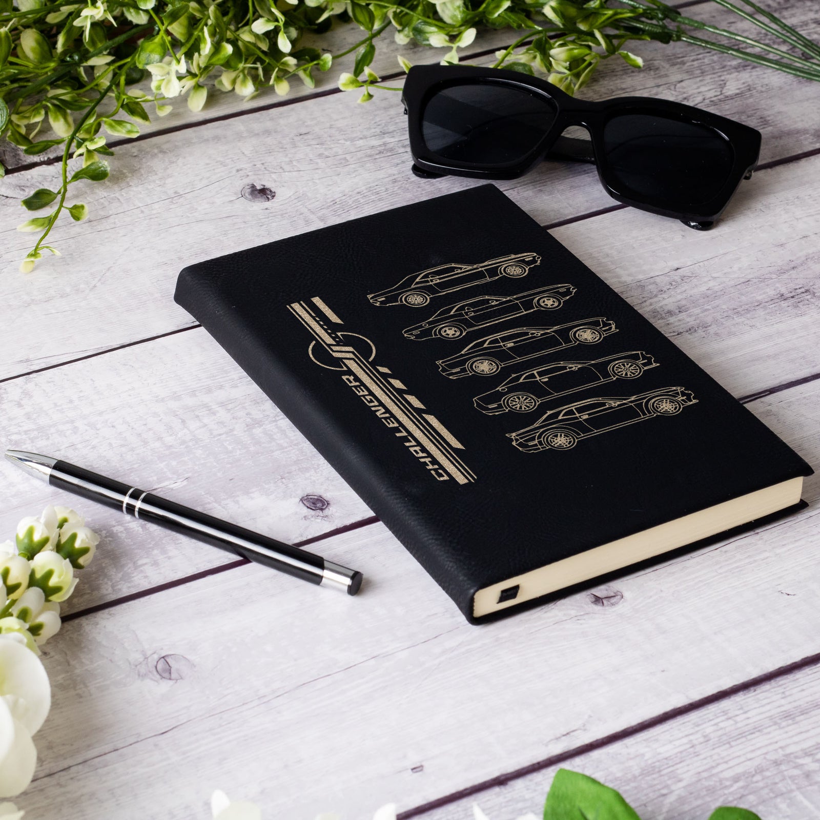 Challenger Silhouette Collection Laser Engraved Leather Journal