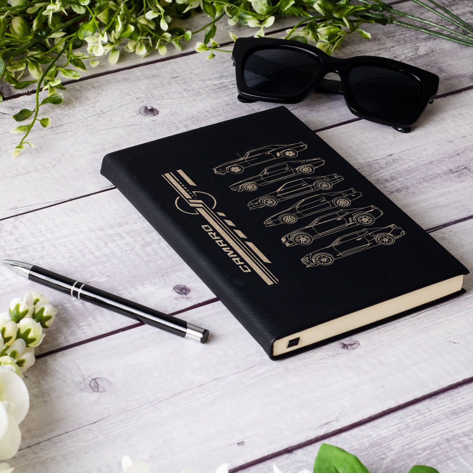 Camaro Silhouette Collection Laser Engraved Leather Journal