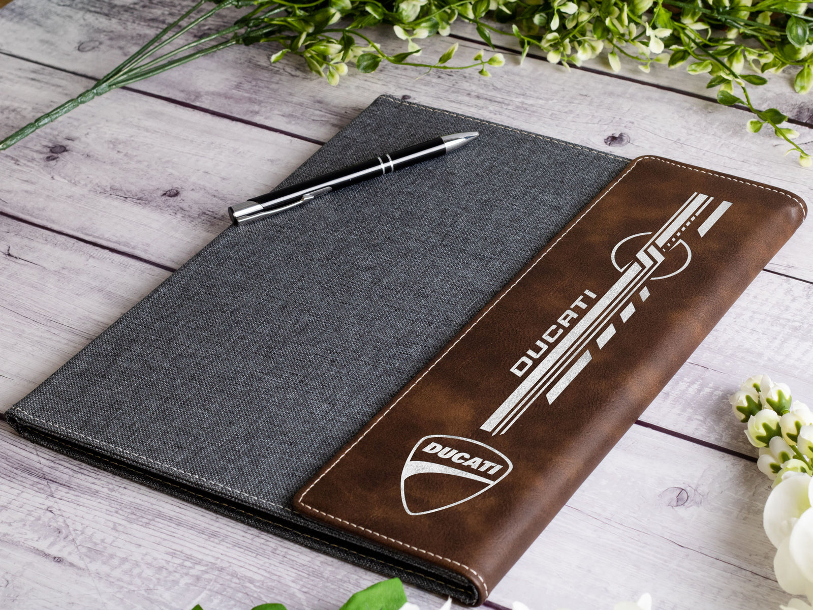 Ducati Engraved Leather 9 1/2" x 12" Portfolio