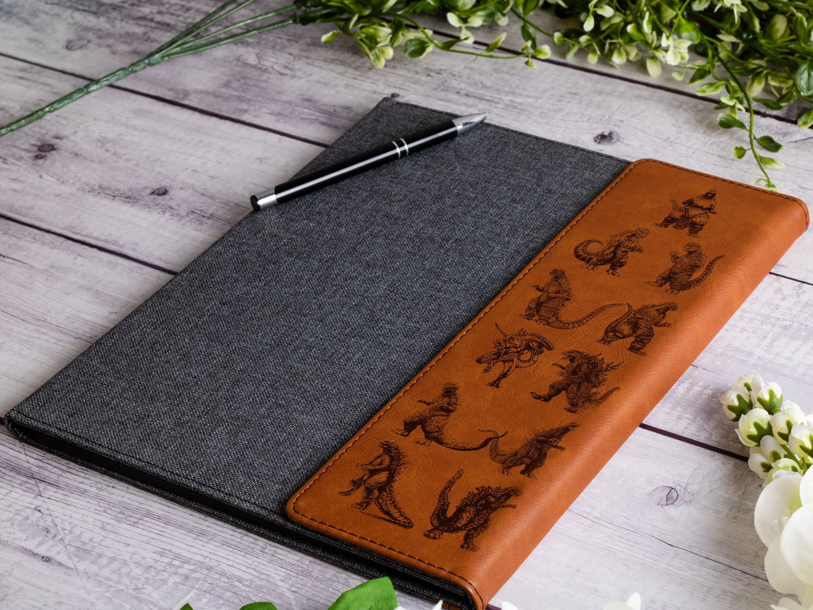 Godzilla Collection Engraved Leather Portfolio