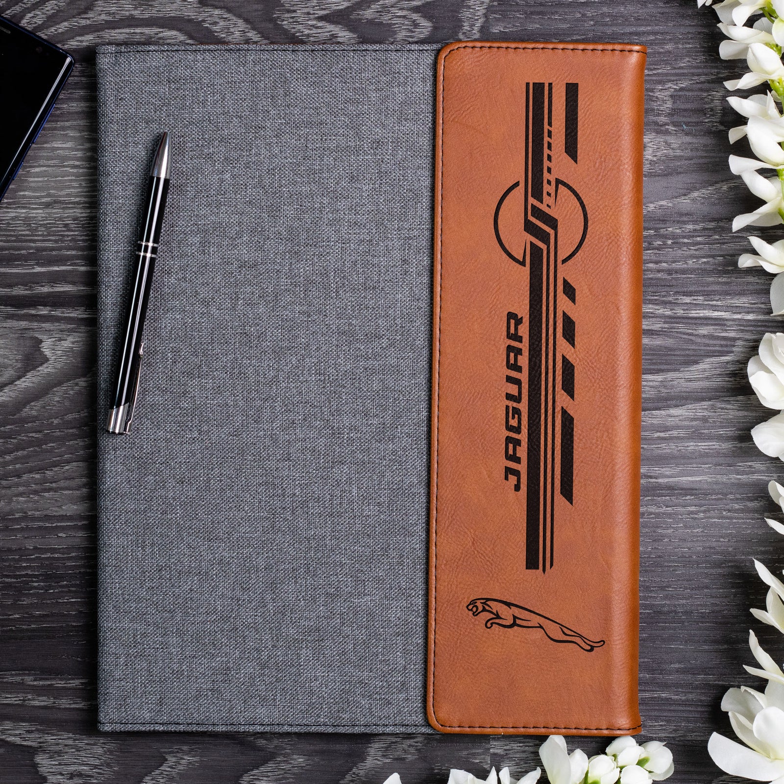 Jaguar Engraved Leather Portfolio