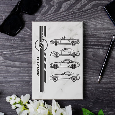 Miata Silhouette Collection Laser Engraved Leather Journal