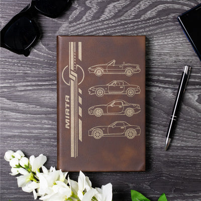 Miata Silhouette Collection Laser Engraved Leather Journal
