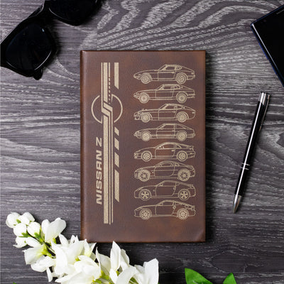 Z-car Silhouette Collection Laser Engraved Leather Journal