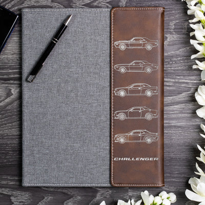 Challenger Silhouette Collection Engraved Leather Portfolio