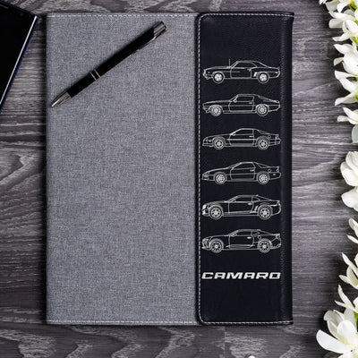 Camaro Silhouette Collection Engraved Leather Portfolio
