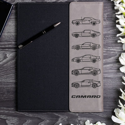 Camaro Silhouette Collection Engraved Leather Portfolio