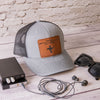 Mustang Leather Patch Mesh Back Snapback Hat