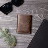 Vette Silhouette Collection Engraved Leather Trifold Wallet