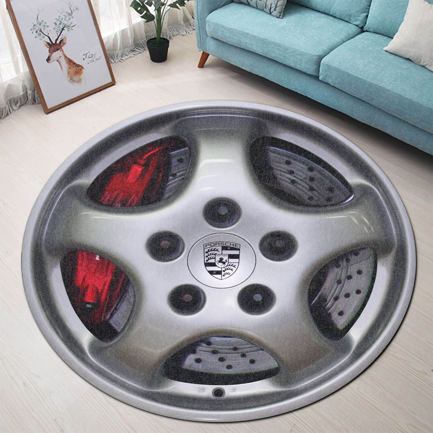 911 Steering Wheel Collection Round Rug