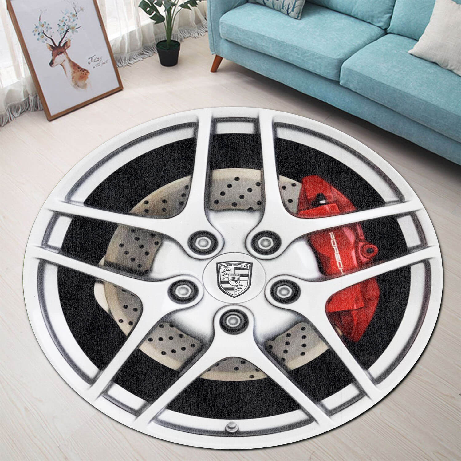911 Steering Wheel Collection Round Rug - TrendySweety