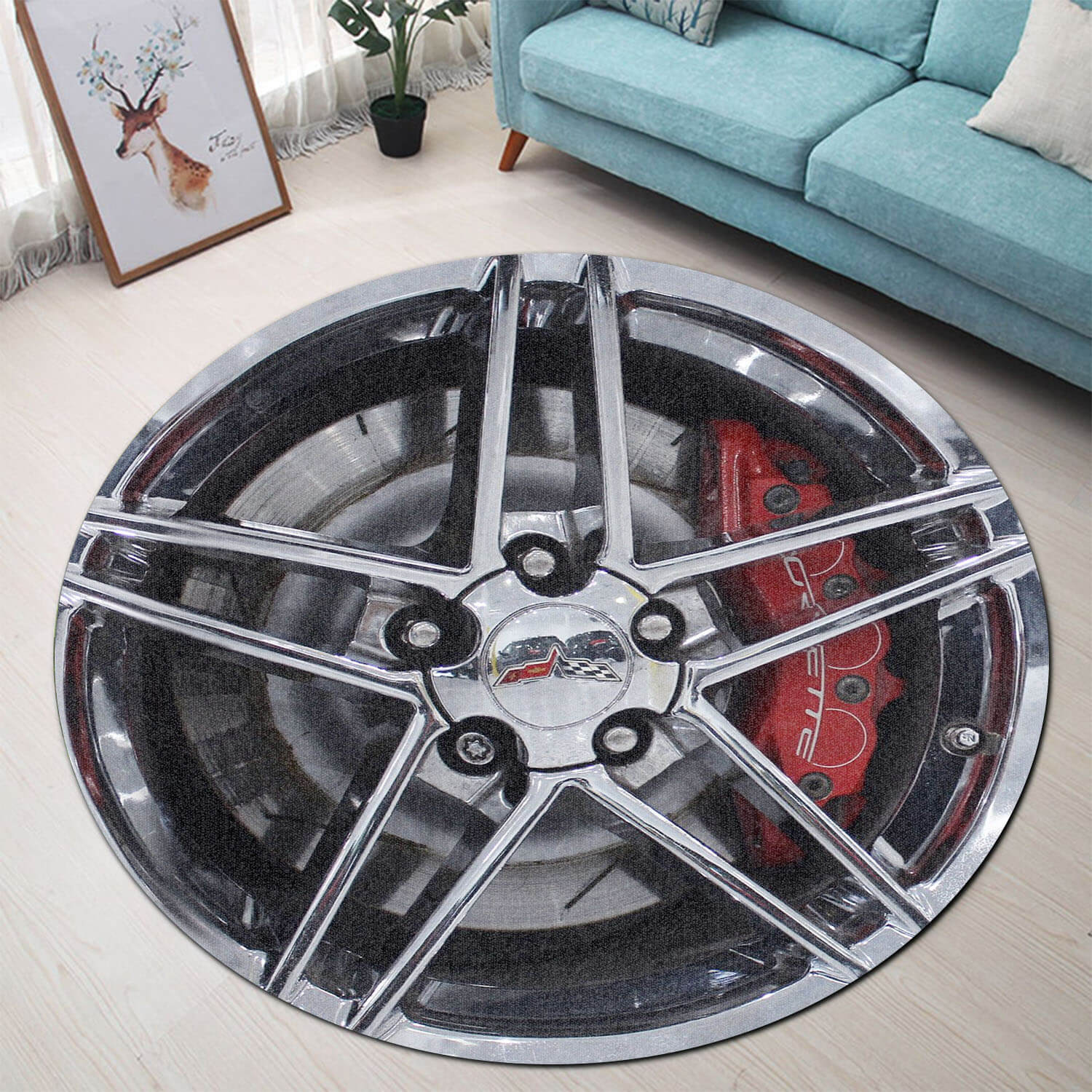 CV Steering Wheel Collection Round Rug - TrendySweety