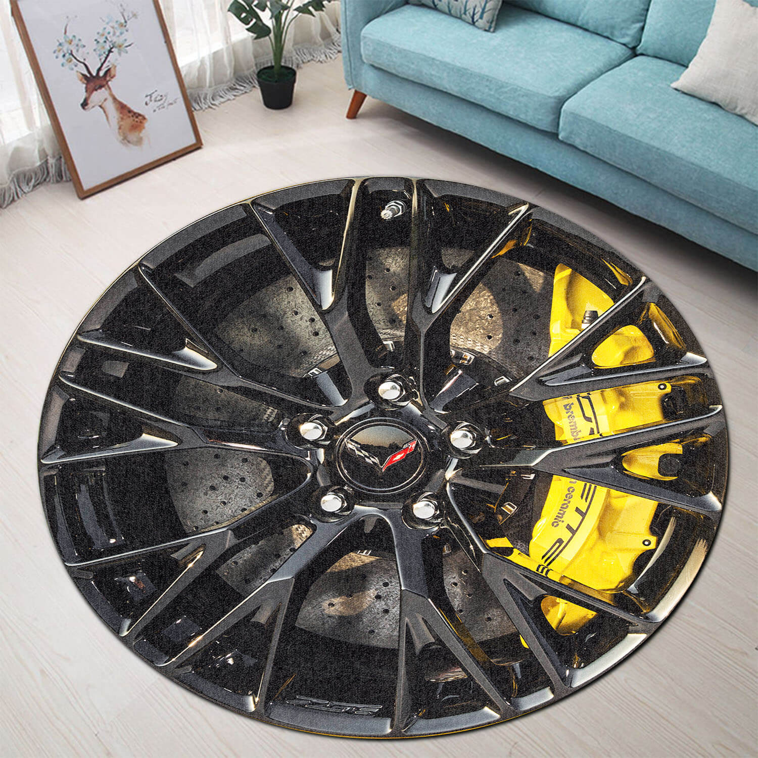 CV Steering Wheel Collection Round Rug - TrendySweety
