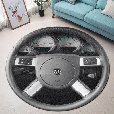 Challenger Steering Wheel Collection Round Rug