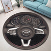 Miata Steering Wheel Collection Round Rug