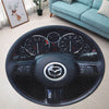 Miata Steering Wheel Collection Round Rug