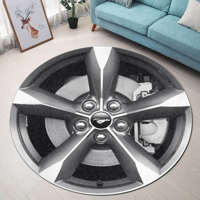 Stang Steering Wheel Collection Round Rug