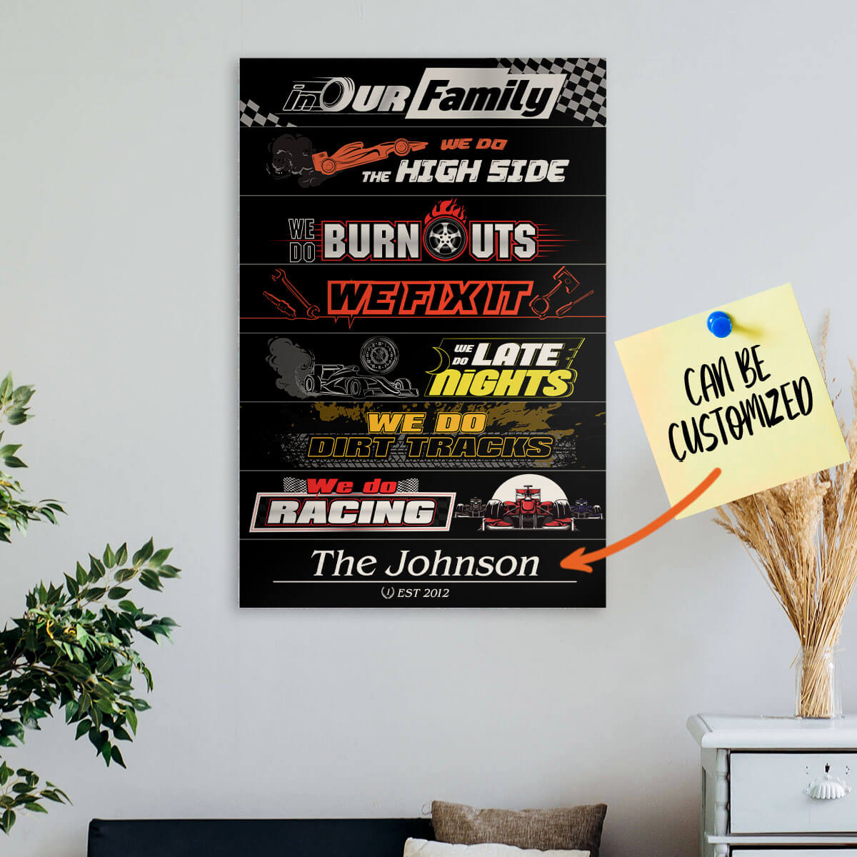 Personalized Racing Family Canvas Wall Art (V2)