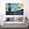 Mario Starry Night Framed Canvas Wall Art