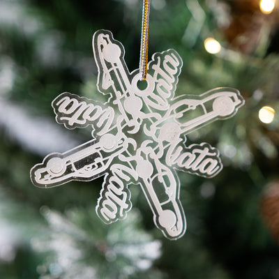 Miata Silhouette Collection/Miata Snowflake Handmade Wood/Glass Art Ornament
