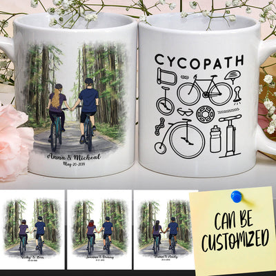 Personalized Bicycling Couple Mug