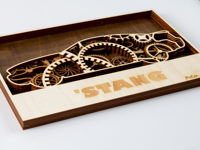 Mustang Steampunk Multi-layer Wood Art