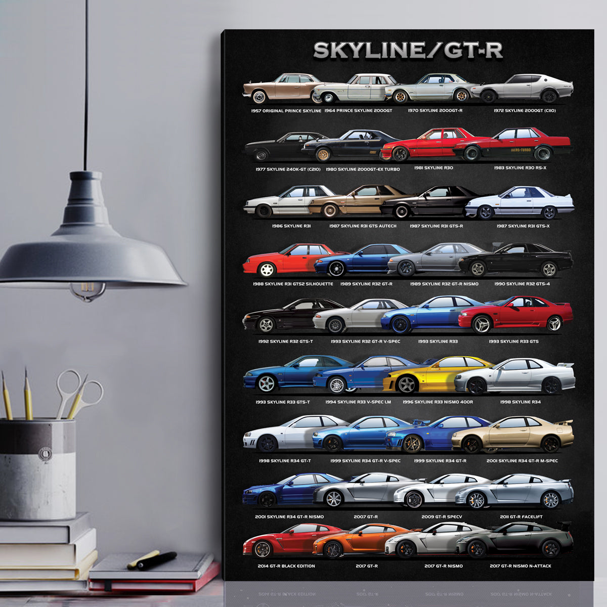 All Skyline/GT-R Models Canvas Wall Art