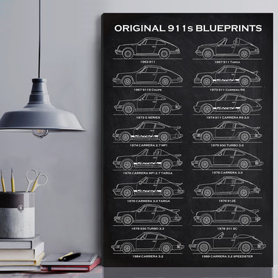 Original 911 Blueprints Canvas Wall Art