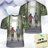 Personalized Hiking Couple 3D Art All Over Print T-shirt