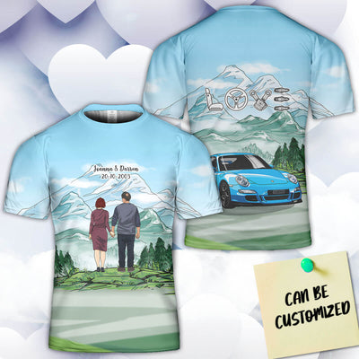 Personalized 911 Couple 3D Art All Over Print T-shirt
