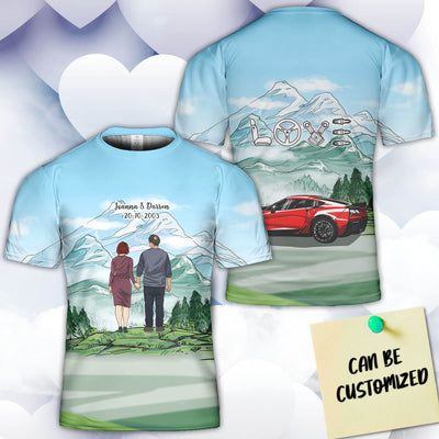Personalized CV Couple 3D Art All Over Print T-shirt