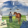 Personalized Horse Riding Couple 3D Art All Over Print T-shirt