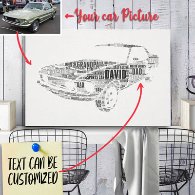 Personalized Car Racing Dad Typography Word Art