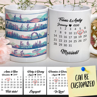 Personalized Bicycling Special Date Couple Mug