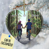 Personalized Bicycling Couple Heart Ornament