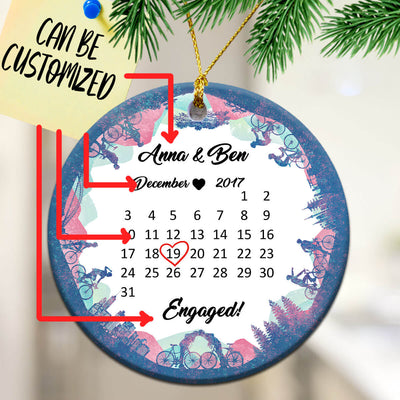 Personalized Bicycling Special Date Couple Ornament