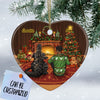 Personalized Godzilla Couple Heart Ornament