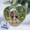 Personalized Running Couple Heart Ornament