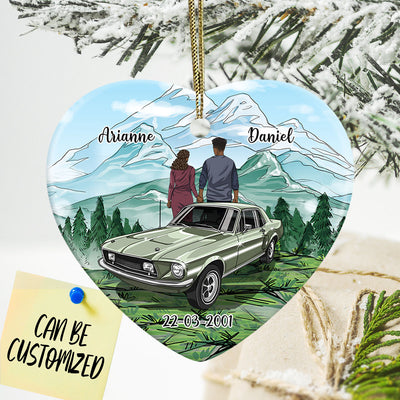 Personalized Stang Couple Heart Ornament